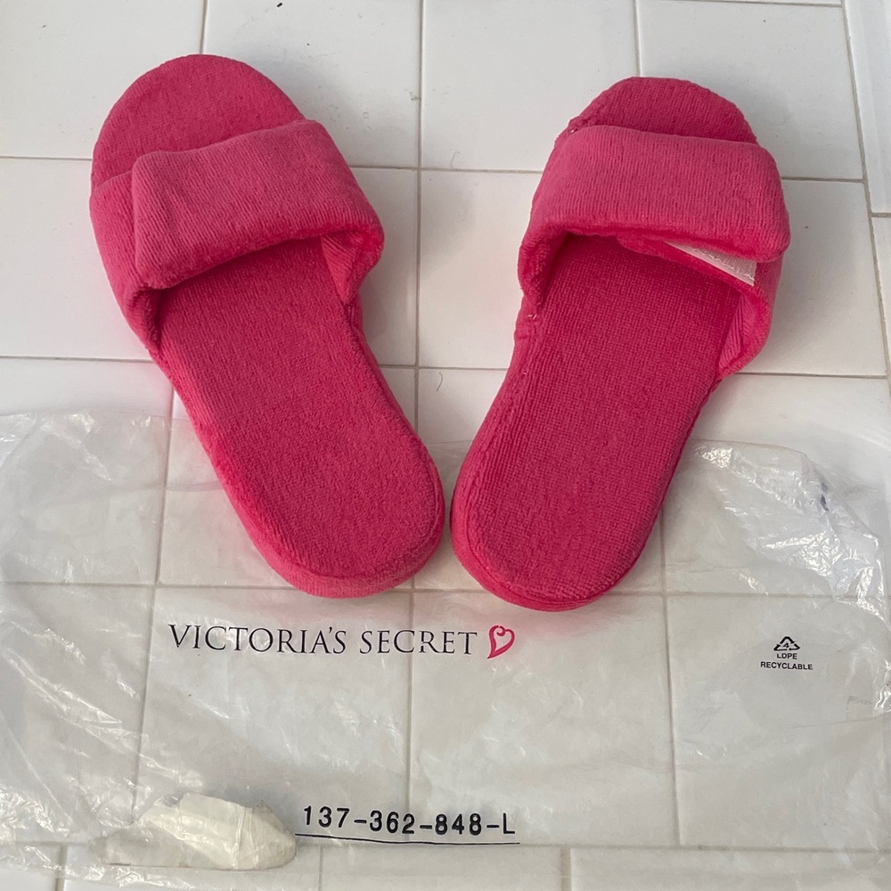 Victoria's Secret Vibrant Pink Slide Slippers